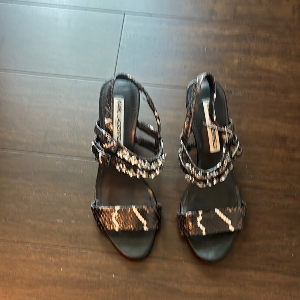 ‼️Sold—Karl Lagerfeld Black and Brown Sandals for Effortless Elegance